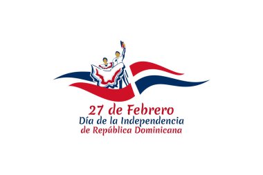Çeviri: 27 Şubat, Dominik Cumhuriyeti Bağımsızlık Günü. Vektör çizimi. Tebrik kartı, poster ve afiş için uygun 