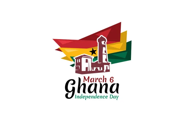 Μαρτίου Ημέρα Ανεξαρτησίας Της Γκάνα Διανυσματική Απεικόνιση Κατάλληλο Για Ευχετήρια — Διανυσματικό Αρχείο