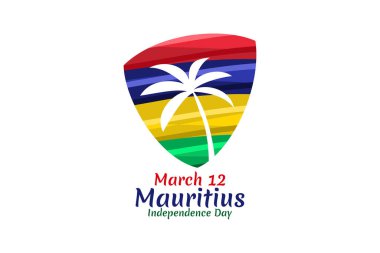 Mauritius vektör illüstrasyonunun 12 Mart Bağımsızlık Günü. Tebrik kartı, poster ve afiş için uygun.