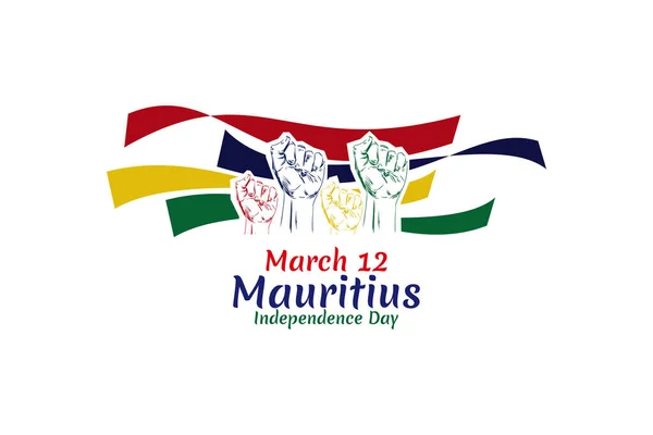 Marca Dzień Niepodległości Mauritiusa Ilustracja Wektora Nadaje Się Kartki Okolicznościowej — Wektor stockowy