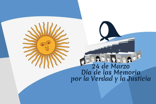 Översättning Mars Minnesdagen För Sanning Och Rättvisa Vektor Illustration Argentinas — Stock vektor