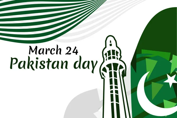 Μαρτίου Happy Pakistan Day Διανυσματική Απεικόνιση Κατάλληλο Για Ευχετήρια Κάρτα — Διανυσματικό Αρχείο