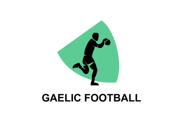 Значок Векторной Линии Фотбола Гэльском Стиле Спортсмен Играющий Гэльский Футбол — стоковый вектор