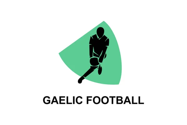 Значок Векторной Линии Фотбола Гэльском Стиле Спортсмен Играющий Гэльский Футбол — стоковый вектор