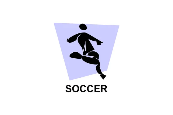 Icône Ligne Vectorielle Football Sport Football Sportif Jouant Football Illustration — Image vectorielle