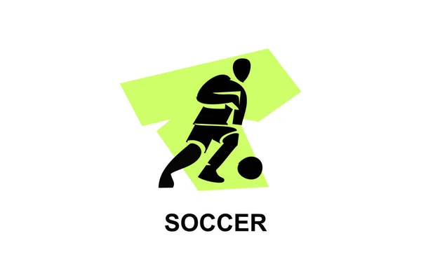 Icône Ligne Vectorielle Football Sport Football Sportif Jouant Football Illustration — Image vectorielle