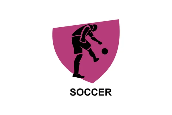 Futebol Futebol Esporte Vetor Ícone Linha Desportista Jogar Futebol Ilustração — Vetor de Stock