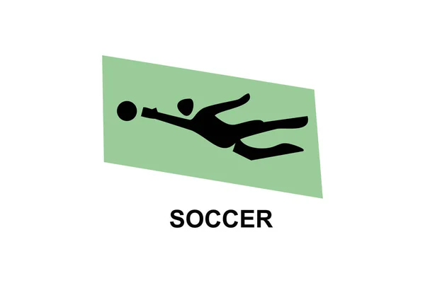 Fotboll Eller Fotboll Sport Vektor Linje Ikon Idrottsman Spela Fotboll — Stock vektor