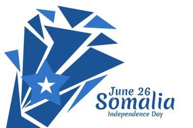 26 Haziran, Somali vektör illüstrasyonunun bağımsızlık günü. Tebrik kartı, poster ve afiş için uygun 