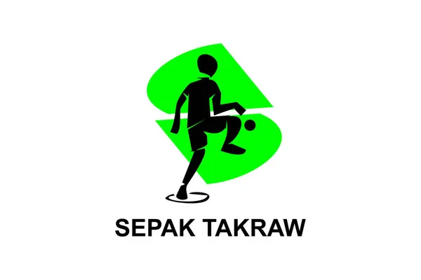Sepak Takraw Kick Volleybal Een Teamsport Gespeeld Met Een Bal — Stockvector