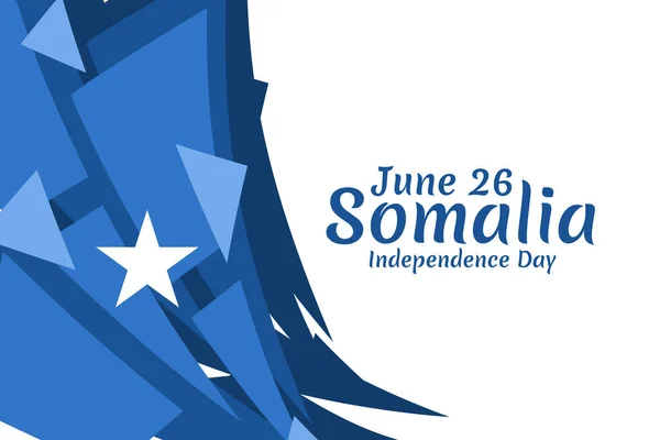 Haziran Somali Vektör Illüstrasyonunun Bağımsızlık Günü Tebrik Kartı Poster Afiş — Stok Vektör