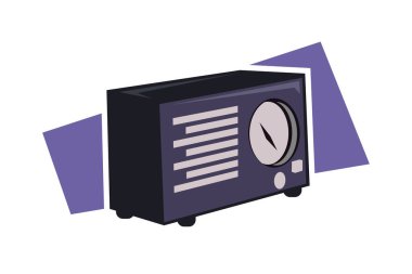 vintage radio. Retro radio. vector illustration  isolated on background. Simple radio icon Vector illustration, EPS10. - Vector.