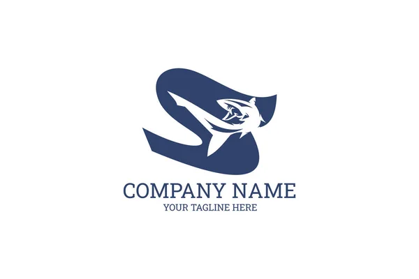 Акула Тварин Компанія Логотип Векторні Ілюстрації Підходить Бізнес Компанії Сучасної — стоковий вектор
