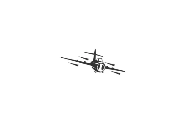 Ilustração Vetor Avião Caça Russo Guerra Fria Logotipo Simples Aeronave — Vetor de Stock