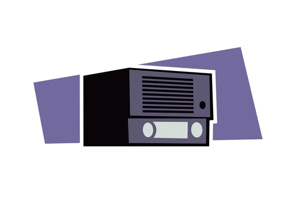 Vintage Radio Retro Radio Vector Illustration Isolated Background Simple Radio — стоковый вектор