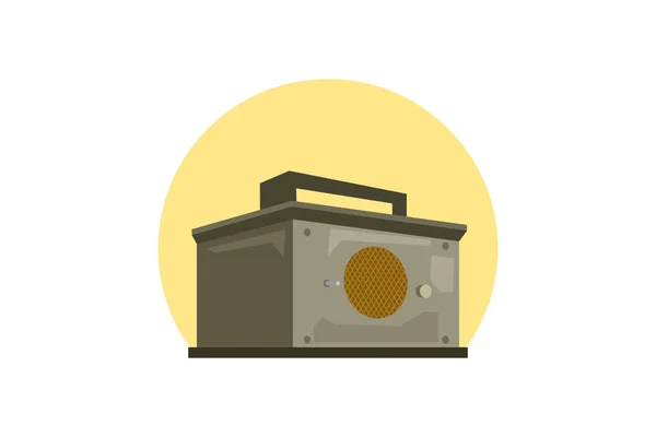 Винтажное Радио Ретро Радио Векторная Иллюстрация Изолирована Заднем Плане Простая — стоковый вектор