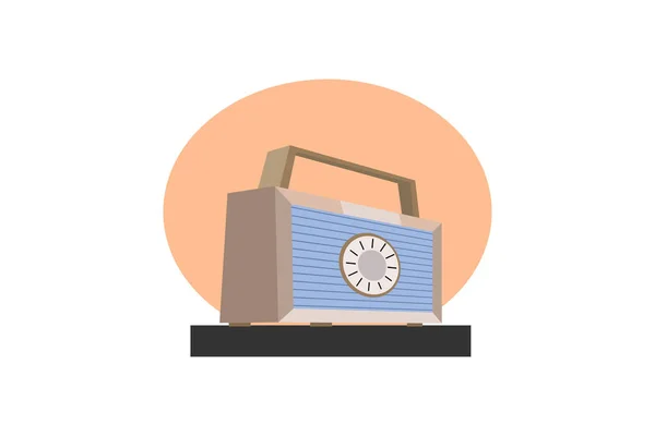 Vintage Radio Retro Radio Vector Illustration Isolated Background Simple Radio — Stok Vektör