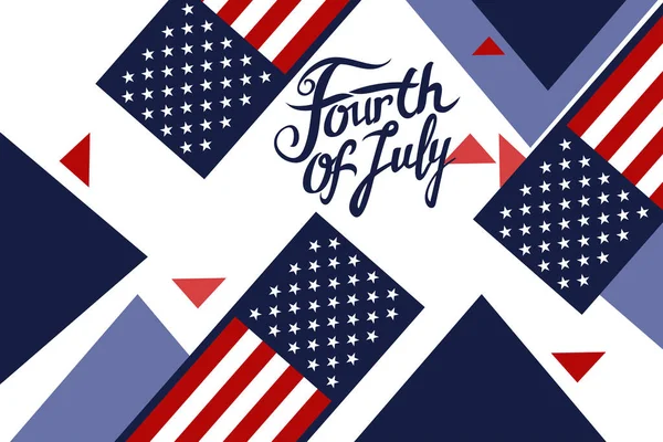 アメリカ独立記念日7月4日 幸せな独立記念日ベクトルのイラスト グリーティングカード ポスター バナーに適しています — ストックベクタ