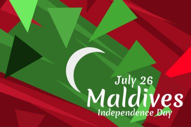 26 Temmuz, Maldivler 'in Bağımsızlık Günü. Tebrik kartı, poster ve afiş için uygun.