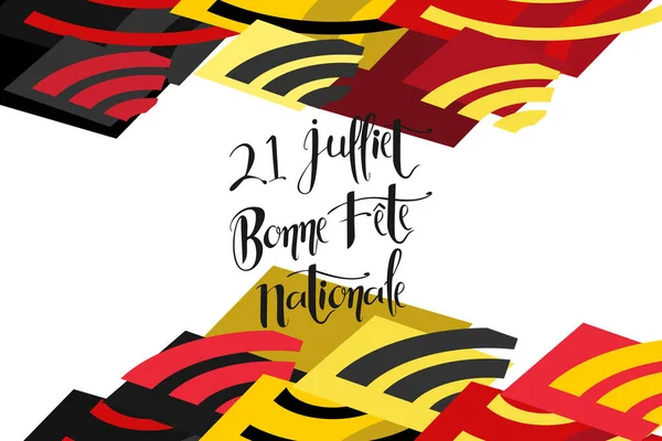 Tercümesi Temmuz Ulusal Günün Kutlu Olsun Belçika Ulusal Bayramınız Kutlu — Stok Vektör