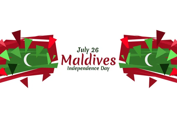 Temmuz Maldivler Bağımsızlık Günü Tebrik Kartı Poster Afiş Için Uygun — Stok Vektör