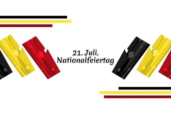Traducir Julio Día Nacional Día Nacional Bélgica Nationalfeiertag Vector Illustration — Vector de stock