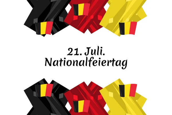 Traducir Julio Día Nacional Día Nacional Bélgica Nationalfeiertag Vector Illustration — Vector de stock
