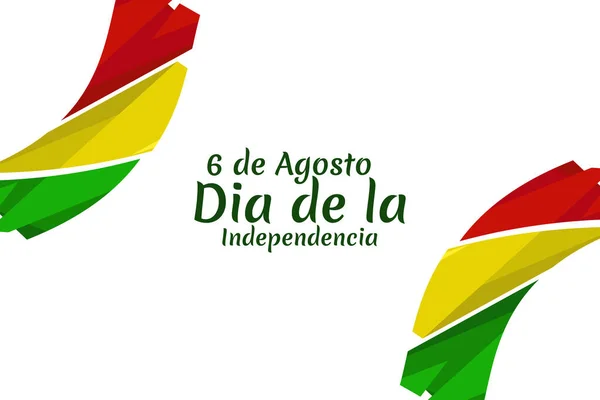 Übersetzt August Unabhängigkeitstag Unabhängigkeitstag Boliviens Vektorillustration Geeignet Für Grußkarte Poster — Stockvektor