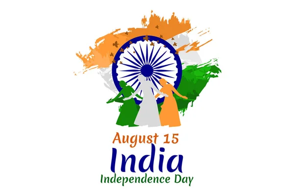 Αυγούστου Ημέρα Ανεξαρτησίας Της Ινδίας Διανυσματική Απεικόνιση Κατάλληλο Για Ευχετήρια — Διανυσματικό Αρχείο