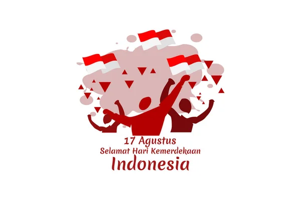 Traduire Août Joyeuse Fête Indépendance Indonésie Illustration Vectorielle Jour Indépendance — Image vectorielle