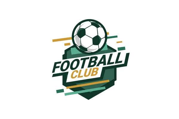 Ποδόσφαιρο Λογότυπο Ποδοσφαιρική Ομάδα Υπογράψει Σήμα Λογότυπο Ποδοσφαίρου Ασπίδα Σχεδιασμό — Διανυσματικό Αρχείο