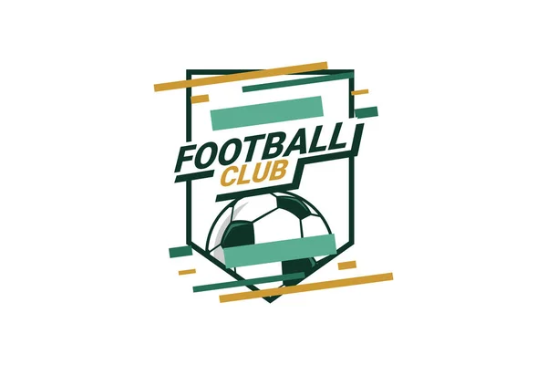 Fußball Logo Oder Fußballklub Unterzeichnen Abzeichen Fußball Logo Mit Schild — Stockvektor