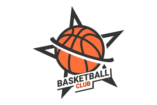 Значок Баскетбольного Клуба Баскетбольный Логотип Векторным Дизайном Щита Векторная Иллюстрация — стоковый вектор