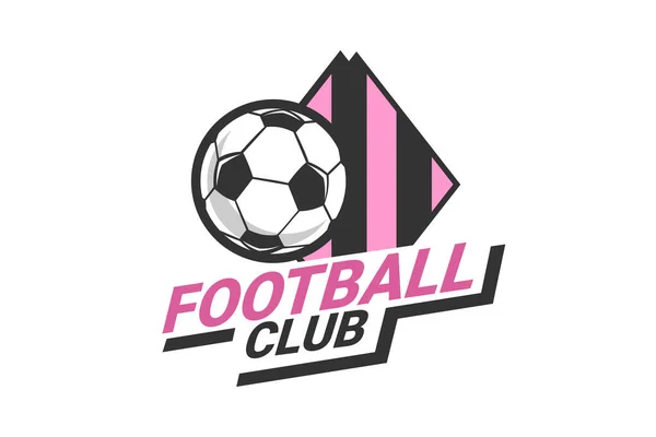 Logo Piłkarskie Albo Odznaka Klubu Piłkarskiego Logo Piłki Nożnej Tarczą — Wektor stockowy