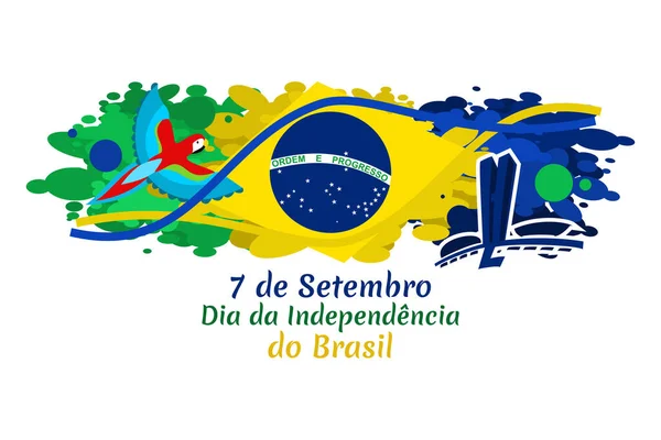 9月7日独立記念日 ブラジルのベクトル図の独立 グリーティングカード ポスター バナーに適しています — ストックベクタ