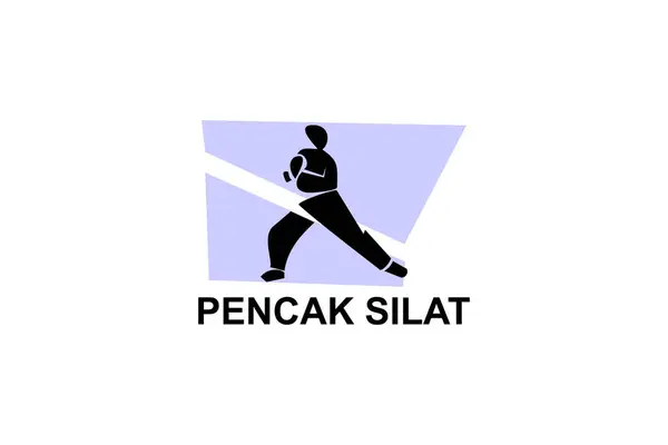 stock vector pencak silat sport vector line icon. sportsman, fighting stance. sport pictogram illustration.