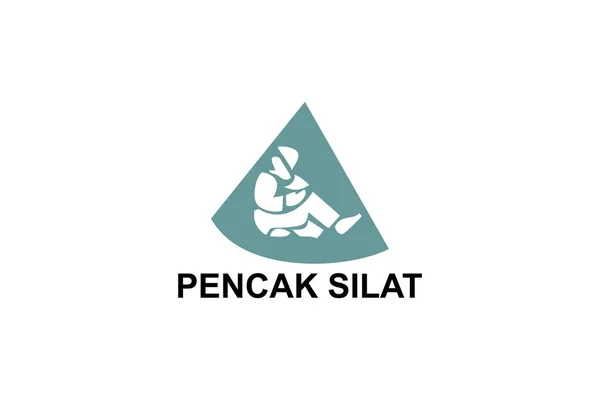 Pencak Silat Sport Vector Line Icon Sportsman Fighting Stance Sport — Stock Vector