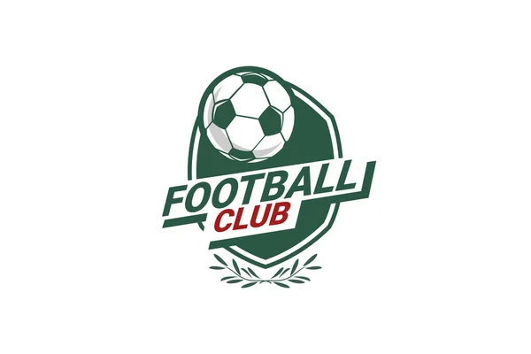 足球标志或足球俱乐部签署徽章 足球标志与盾牌背景矢量设计 矢量说明 — 图库矢量图片