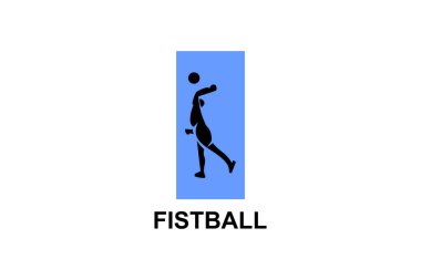 Fistball sporu vektör çizgisi simgesi. Galya futbolu oynayan bir atlet.