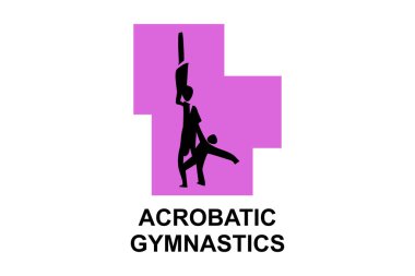 Akrobatik jimnastik spor vektör çizgisi ikonu. Jimnastik yap. spor pictogram, vektör illüstrasyonu.