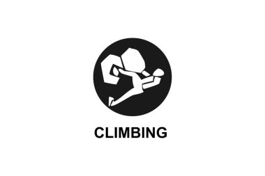 Sport Climbing spor vektör çizgisi simgesi. Tırmanış. spor pictogram, vektör illüstrasyonu.