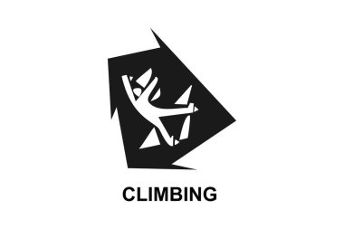 Sport Climbing spor vektör çizgisi simgesi. Tırmanış. spor pictogram, vektör illüstrasyonu.