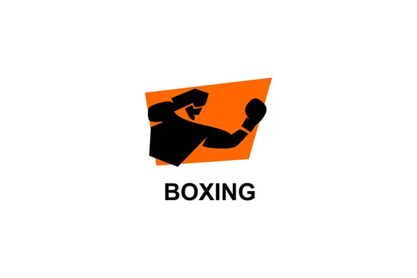 ボクシングスポーツベクターラインアイコン スポーツマン ボクシングスタンス スポーツピクトグラムイラスト — ストックベクタ