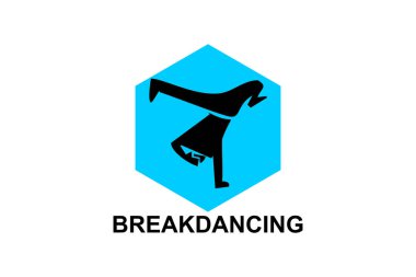 Break dans vektör çizgisi simgesi. Dans, break dans duruşu. spor dansı resimli çizim.