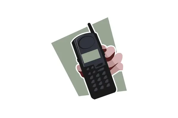 智能手机或手机的简单符号 图标矢量设计 复古移动电话概念矢量说明 — 图库矢量图片