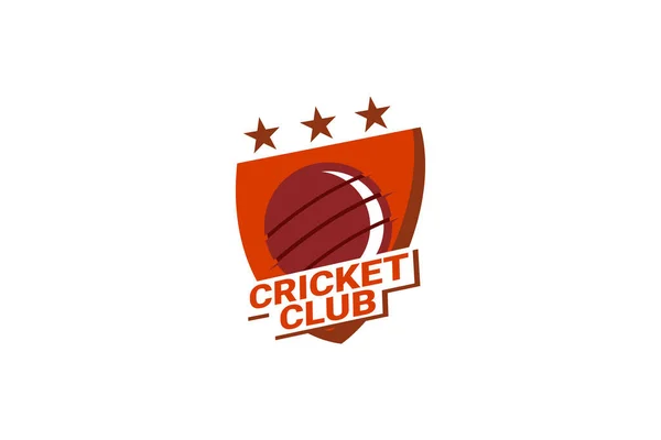 Cricket Logo Oder Fußballklub Unterzeichnen Abzeichen Cricket Logo Mit Schild — Stockvektor