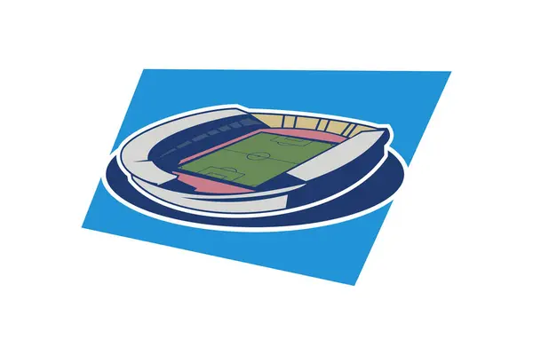 Simple Icono Del Estadio Fútbol Icono Del Deporte Plano Icono — Archivo Imágenes Vectoriales