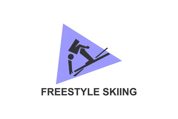 Icône Ligne Vectorielle Ski Acrobatique Acrobaties Pratique Ski Acrobatique Illustration — Image vectorielle