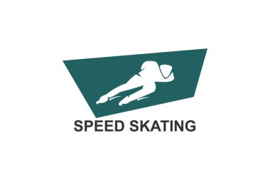 Hız pateni vektör çizgisi simgesi. Buzda kaymak, sürat pateni çalışmak. spor resimleme.