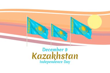 16 Aralık, Kazakistan vektör illüstrasyonunun bağımsızlık günü. Tebrik kartı, poster ve afiş için uygun.